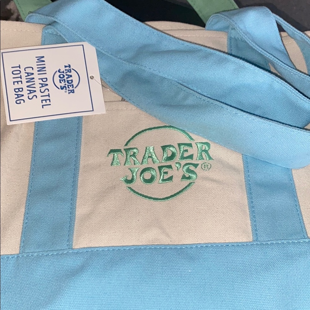 Trader Joe's Mini Pastel Canvas Tote Bag